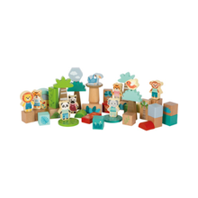 Afbeelding in Gallery-weergave laden, Small Foot Houten Bouwstenen ¨Jungle Vriendjes¨