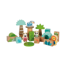 Afbeelding in Gallery-weergave laden, Small Foot Houten Bouwstenen ¨Jungle Vriendjes¨