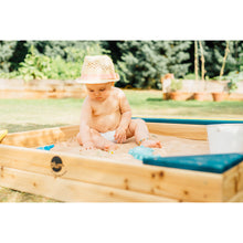 Afbeelding in Gallery-weergave laden, Plum houten zandbak met opbergruimte