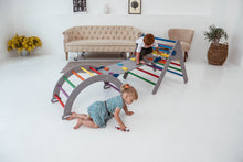 Afbeelding in Gallery-weergave laden, Wood & Hearts Speeltoestel grijs en regenboog