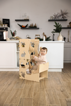 Afbeelding in Gallery-weergave laden, Wood & Hearts Leertoren multifunctioneel - Dieren vormen