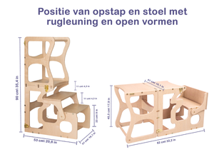 Wood & Hearts Leertoren multifunctioneel - Open vormen