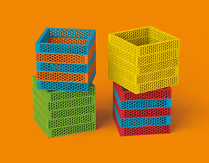 vierkantjes gemaakt met de duurzame en kleurrijke bouwstenen van Bioblo