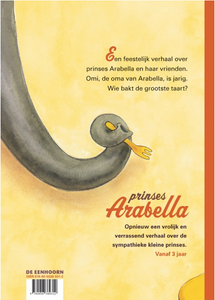 Prinses Arabella en de reuzentaart - achterkant - kinderboek geschreven door Mylo Freeman