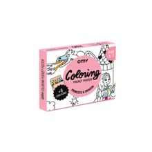 Afbeelding in Gallery-weergave laden, OMY Mini kleurposter voor onderweg - Prinsessen en draken
