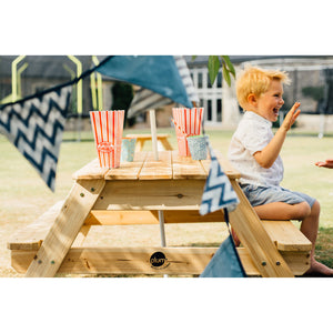 Plum picknicktafel met parasol