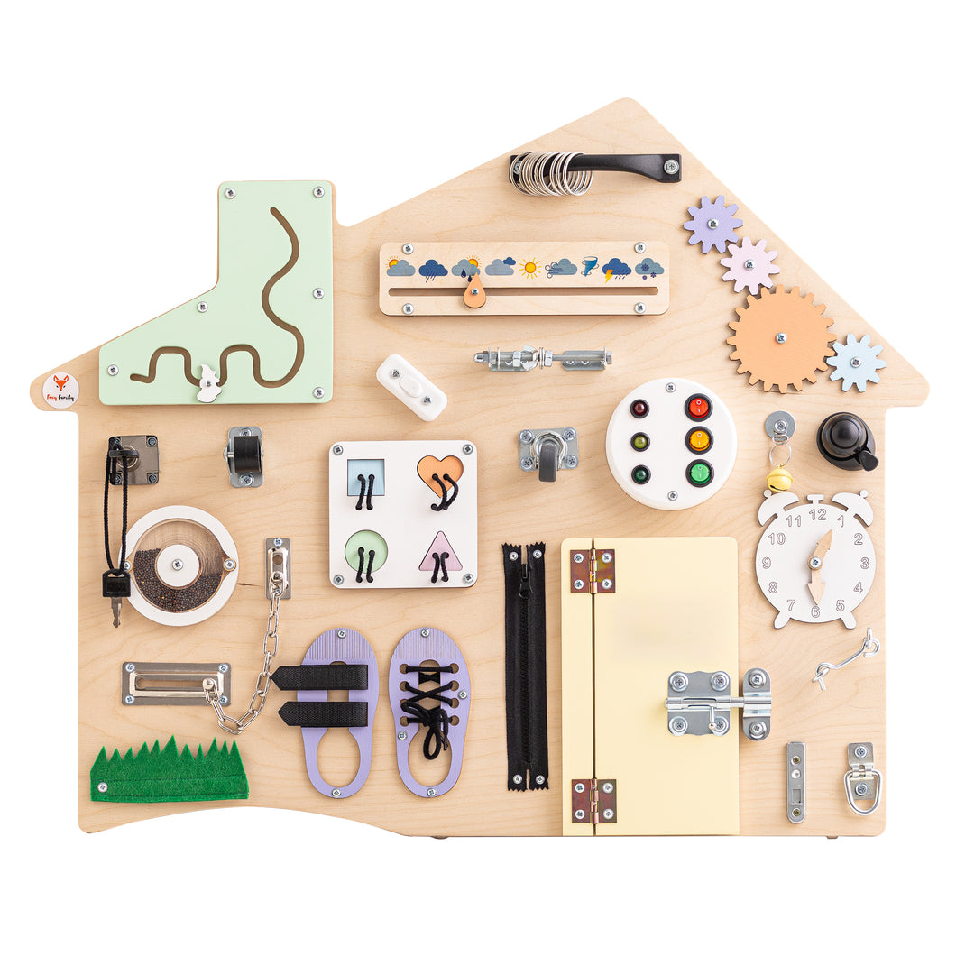 Foxy Family Activiteitenbord Huis Pastel