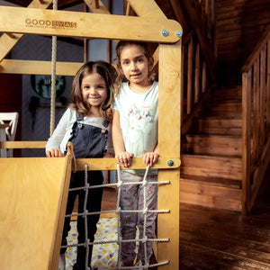 Goodevas Houten speelhuis met klimtouwen