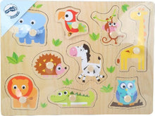 Afbeelding in Gallery-weergave laden, Small Foot houten puzzel dierentuin vriendjes in de verpakking
